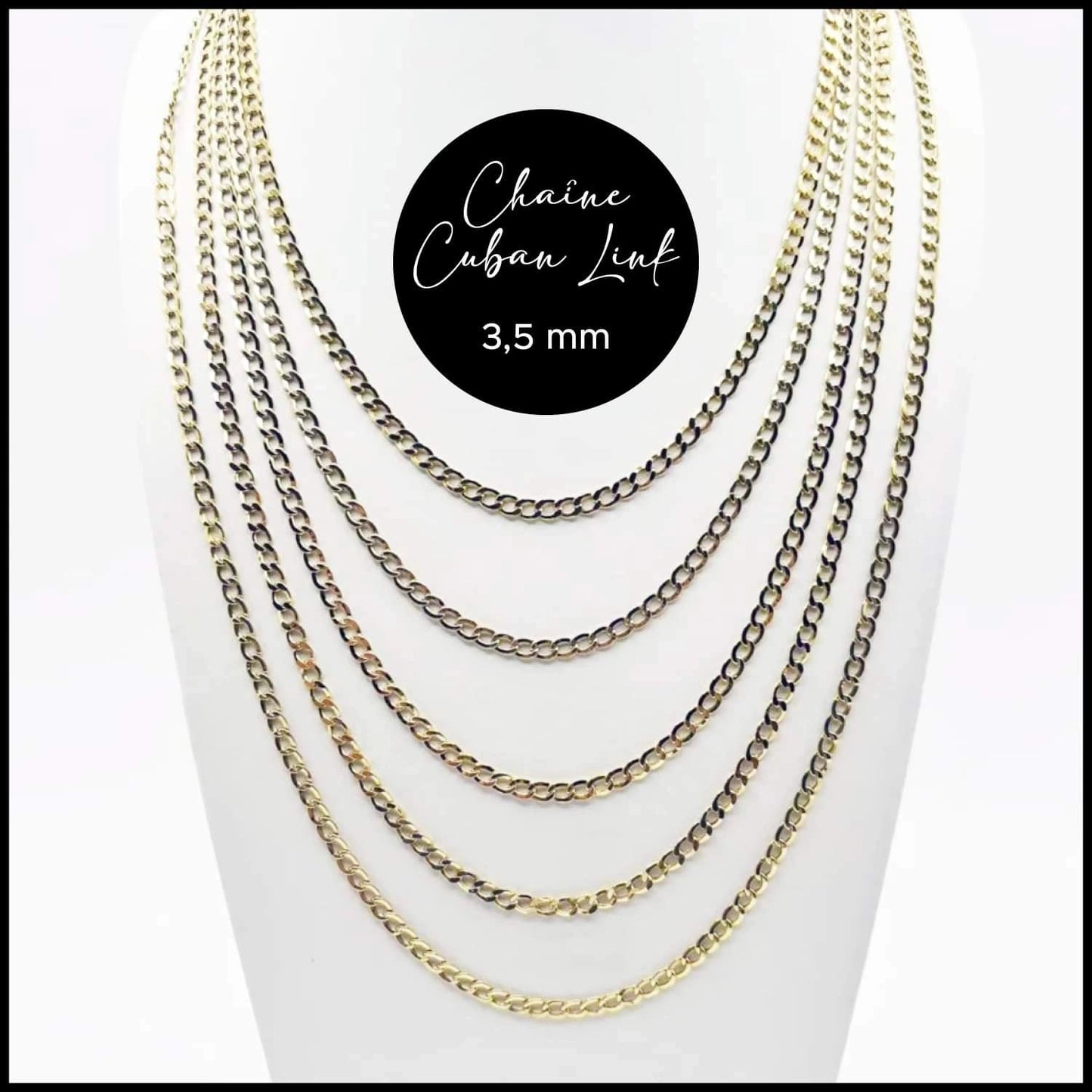 Cuban link gold chain 3.5mm