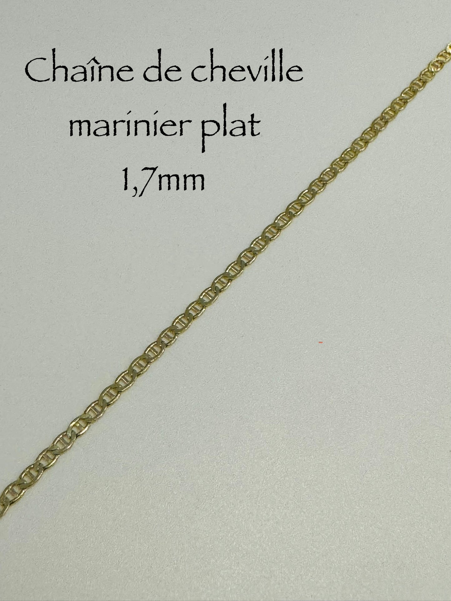 #504 chaîne de cheville marinier plat en or 10k￼