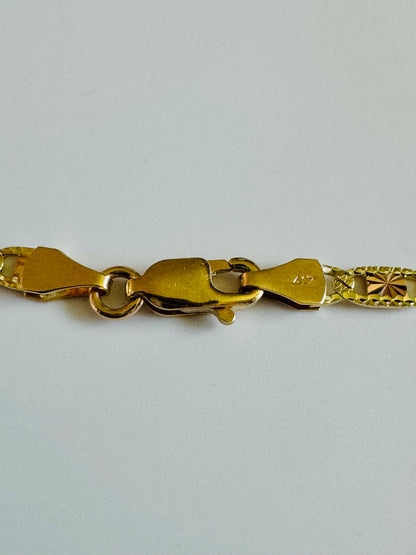 Chaîne étoilée coupe diamantée 3,5mm en or 10k