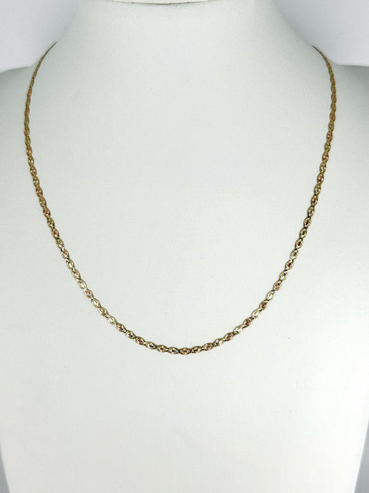 3-color gold chain with rhombus 2.3mm