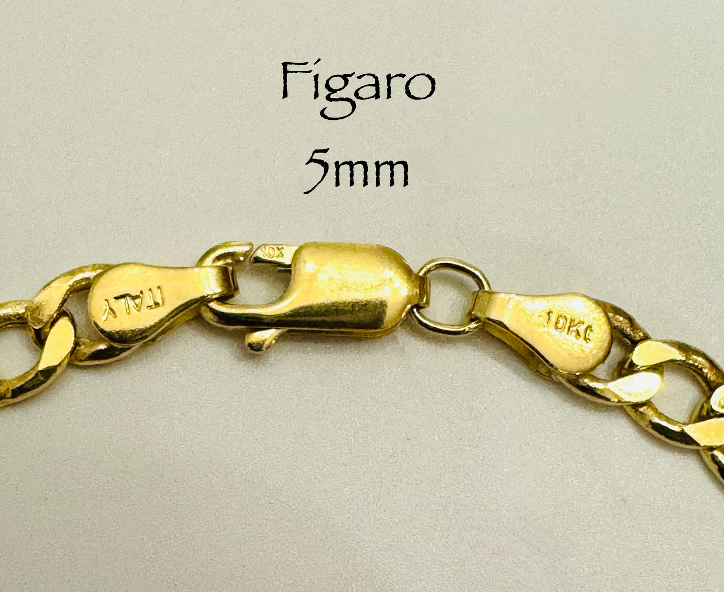 #115 Bracelet Figaro 5 mm en or 10k