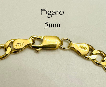 #115 Bracelet Figaro 5 mm en or 10k