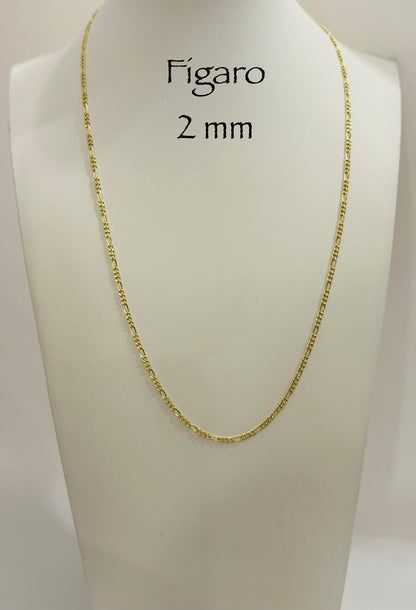 Chaîne Figaro 2 mm en or 10k