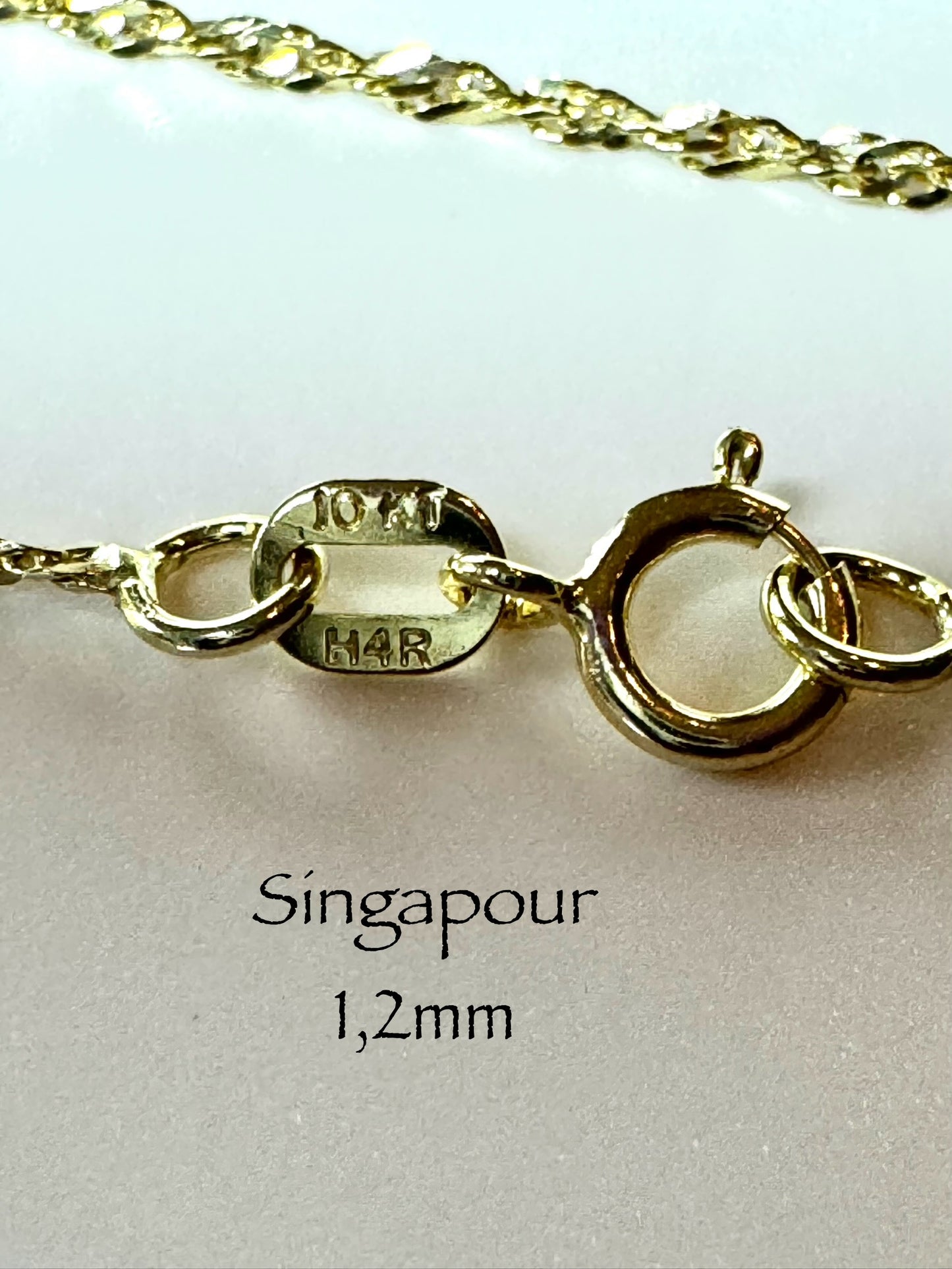 Chaîne Singapour en or 1,2 mm