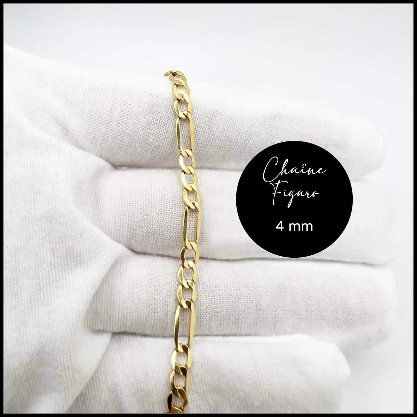 Chaîne Figaro 4 mm en or 10k