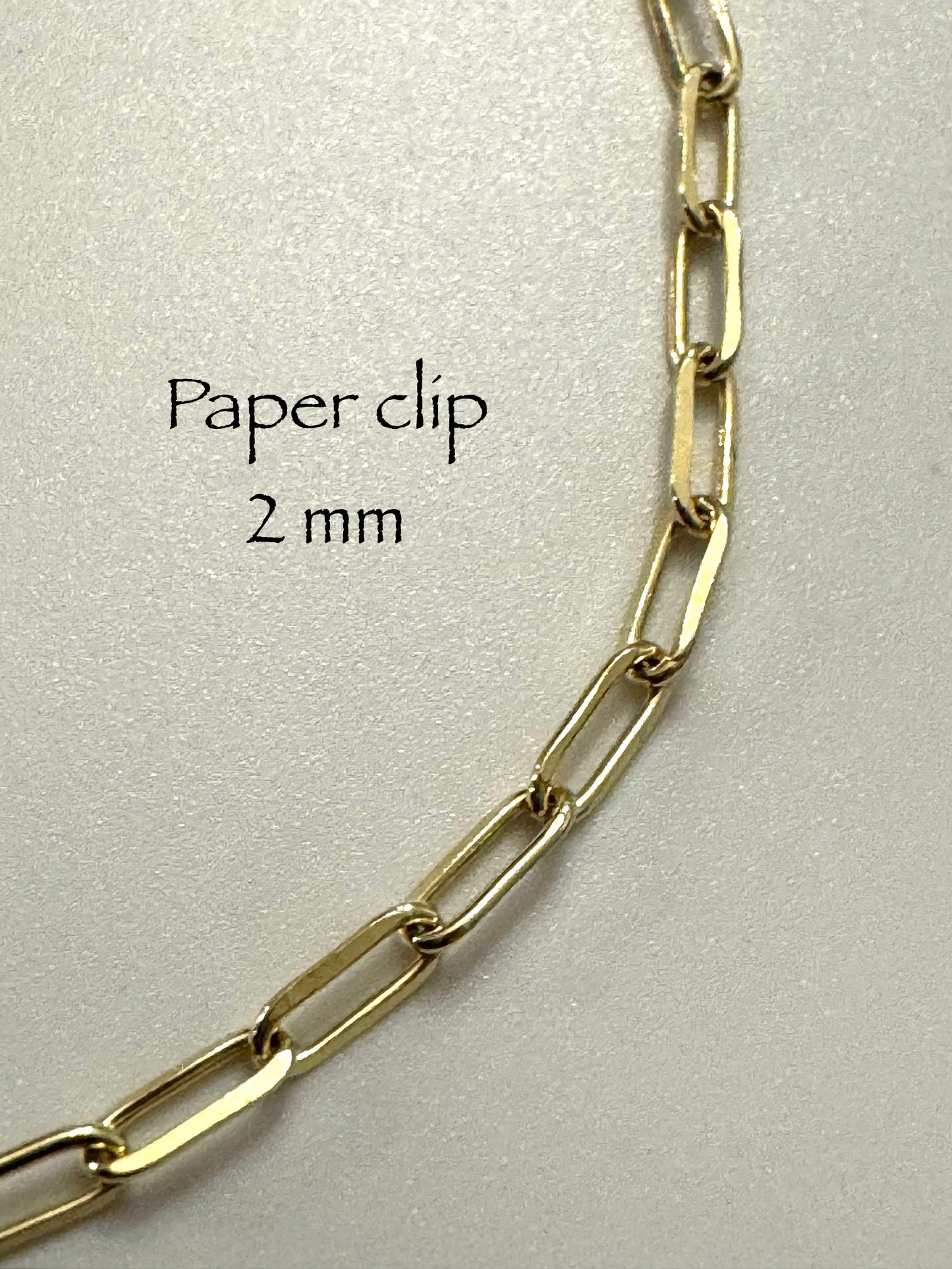 #113 bracelet paper clip 2 mm en or 10k
