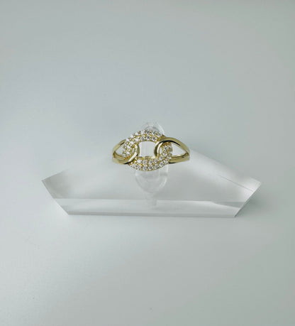 #207 bague ronde avec zircon en or 10k