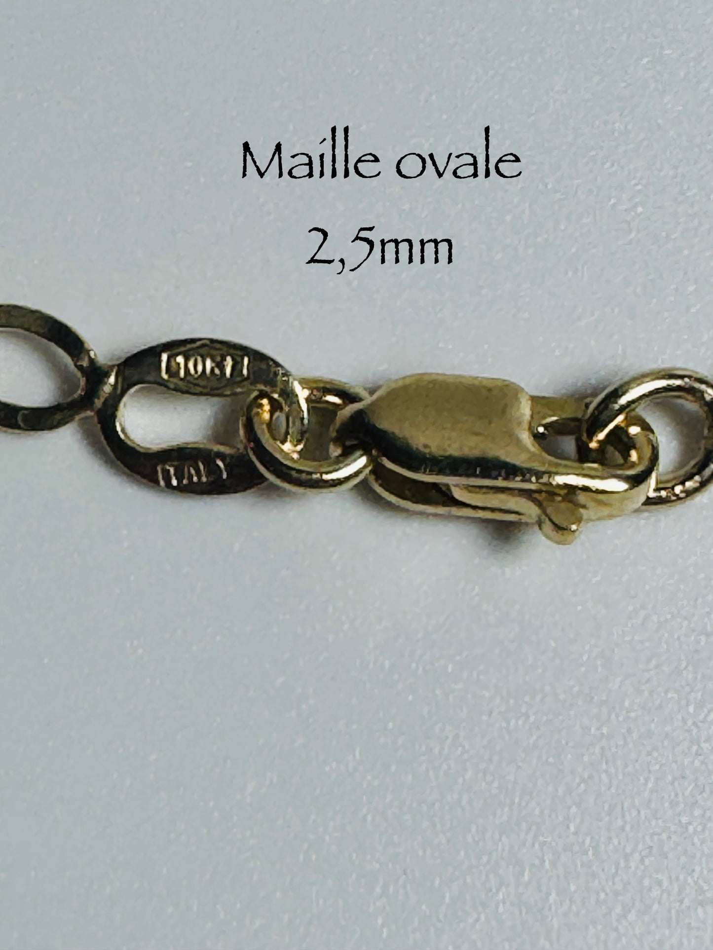 #124 bracelet maille ovale 2,5mm en or 10k