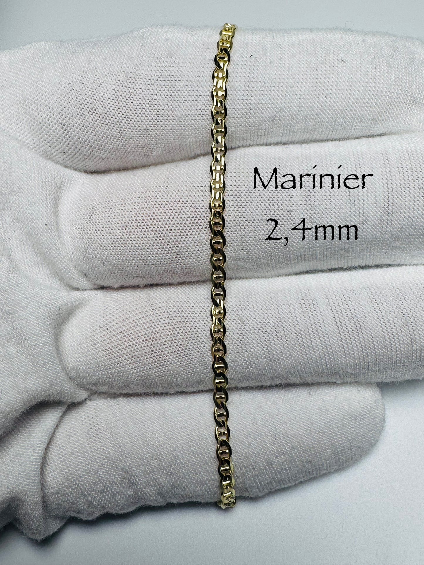 Chaîne marinier 2,4 mm en or 10 carats