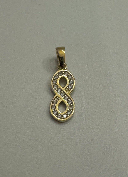 #404 pendentif petite infini avec zircon en or 10k