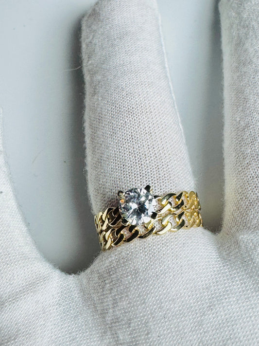 #201 bague alliance et jonc de mariage rond entrelacé en or 10k