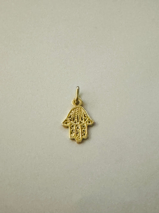 #449 Pendentif main Fatima avec motifs plein en or 10k