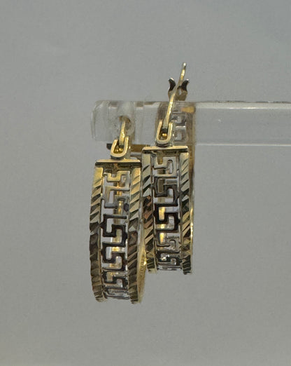 #320 boucles d’oreilles anneaux médusa 2 couleurs 19mm en or 10k