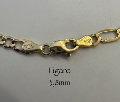 #115 Bracelet Figaro 3,8 mm en or 10k