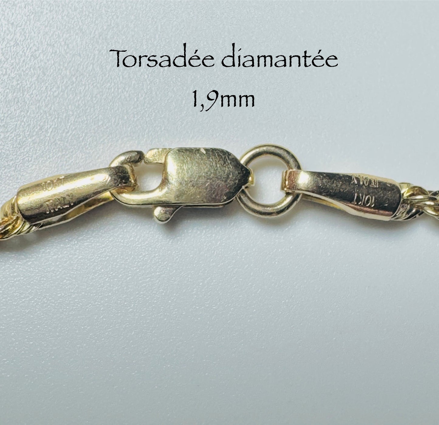 #112 bracelet torsadée diamantée 1,9mm en or 10k