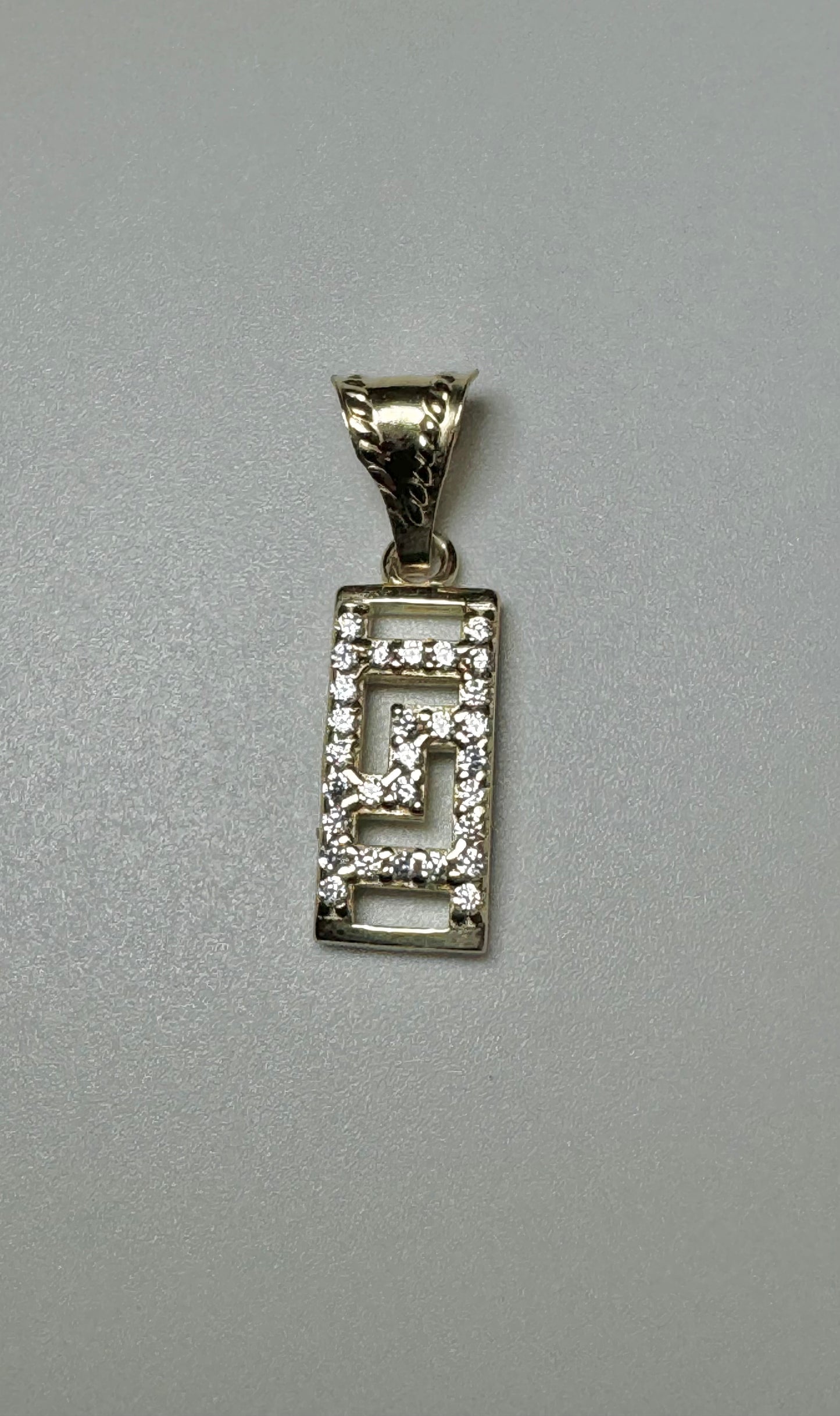 Rectangular Medusa Gold Pendant