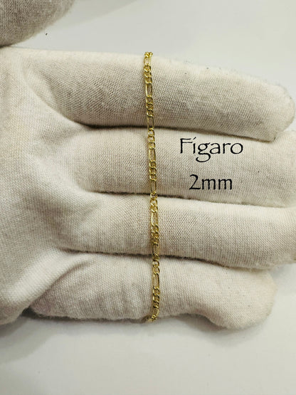 Chaîne Figaro 2 mm en or 10k