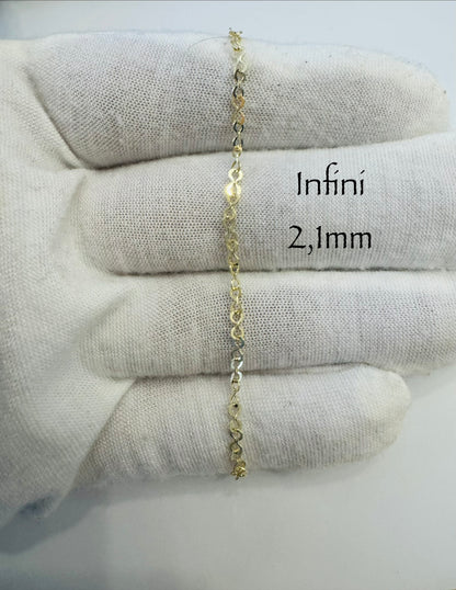 Chaîne infini 2,1 mm en or 10k