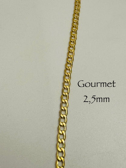 Chaîne gourmet 2,5mm en or 10k