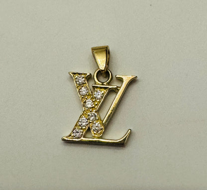 #442 pendentif LV avec zircon en or 10k