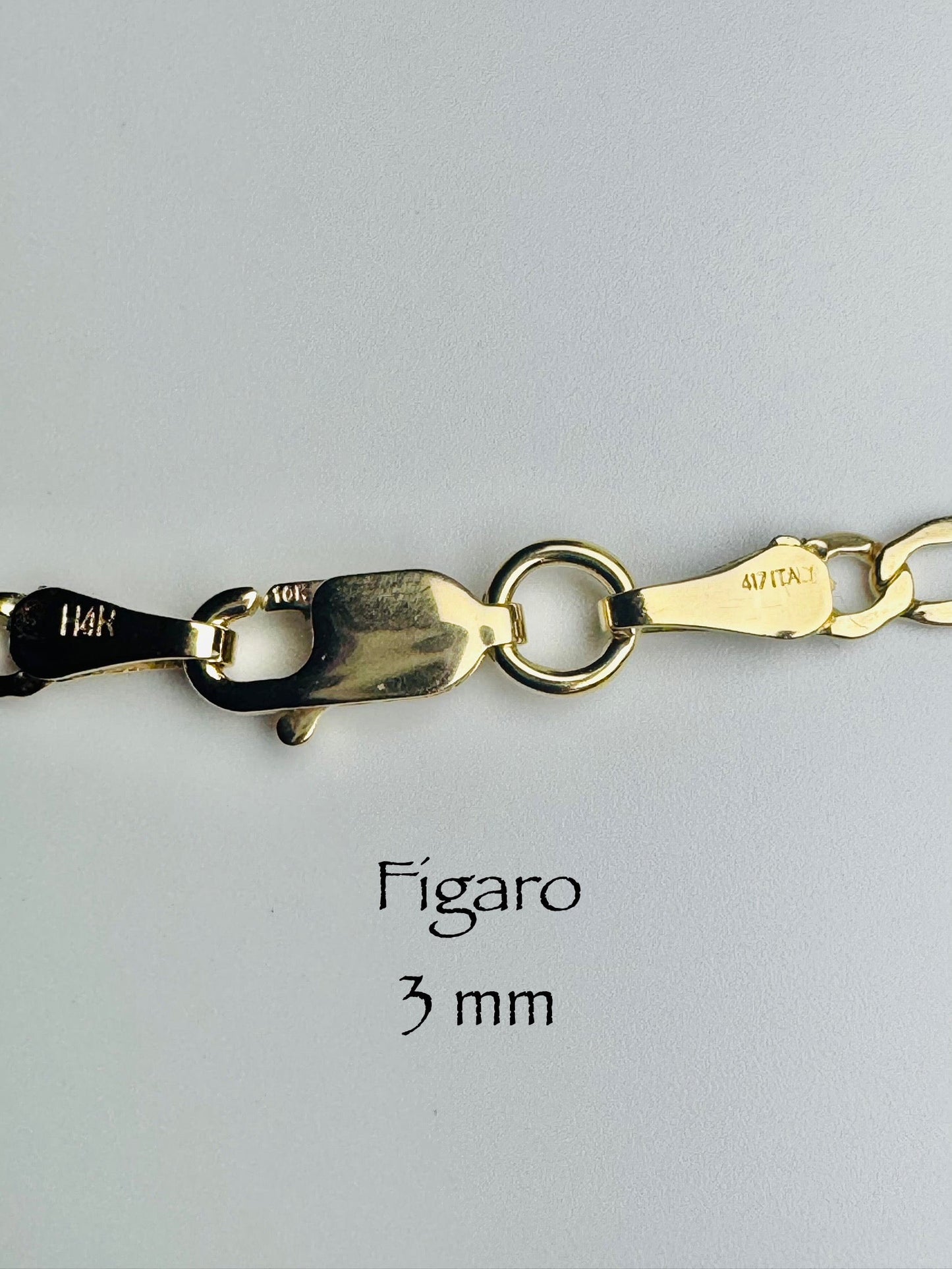 Chaîne Figaro 3 mm en or 10k