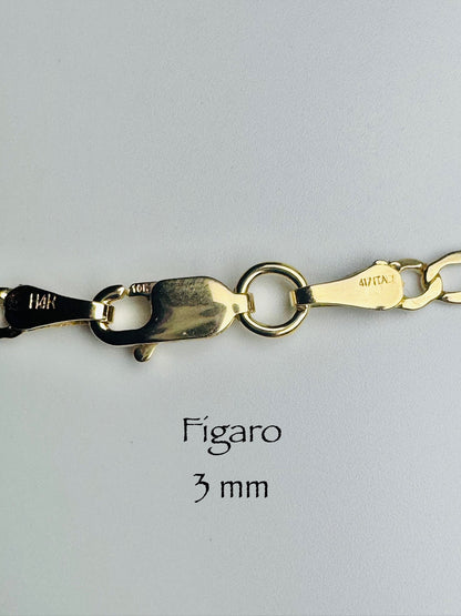 Chaîne Figaro 3 mm en or 10k