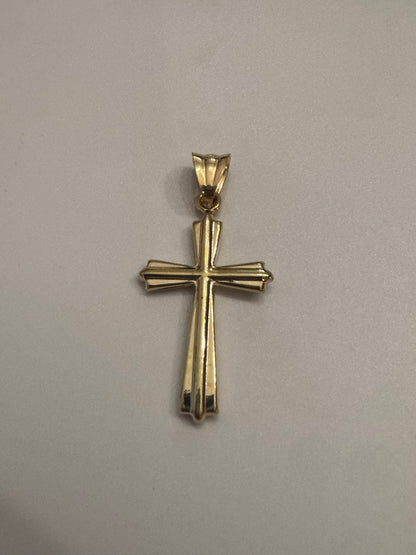 ￼#418 pendentif croix lignée en or 10k