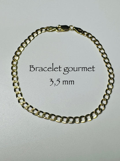 #111 Bracelet gourmet 3,5 mm en or 10k