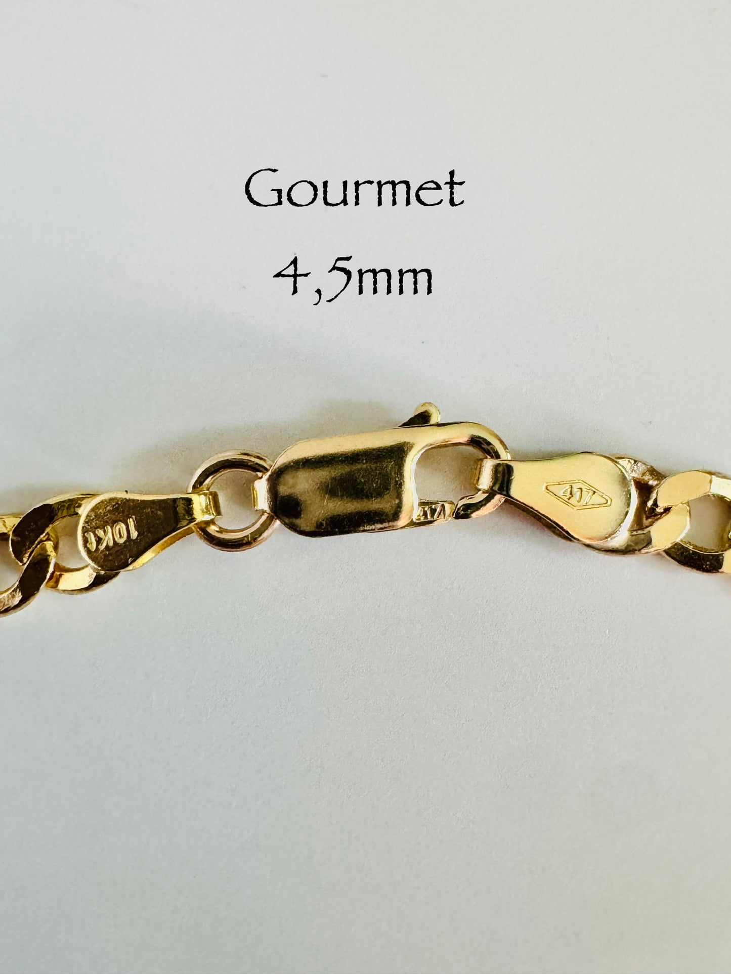 #507 chaîne de cheville gourmet 4,5 mm en or 10k￼
