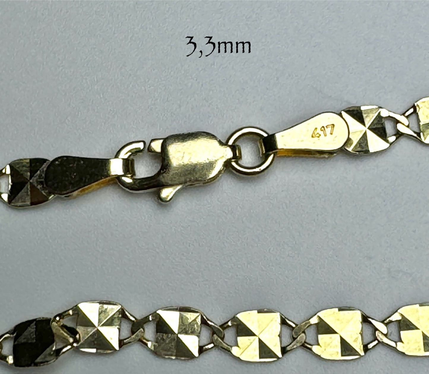 3.3mm gold square mesh bracelet