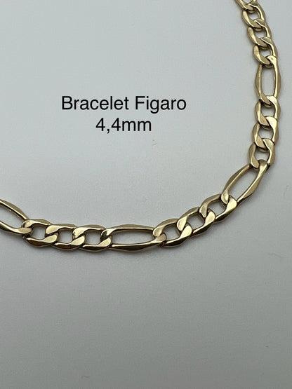 #100 Bracelet Figaro 4,4 mm en or 10k