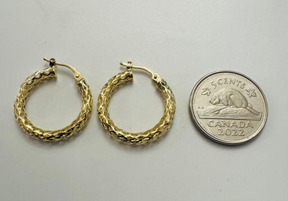 #314 boucles d’oreilles anneaux trouées en or 10 carats