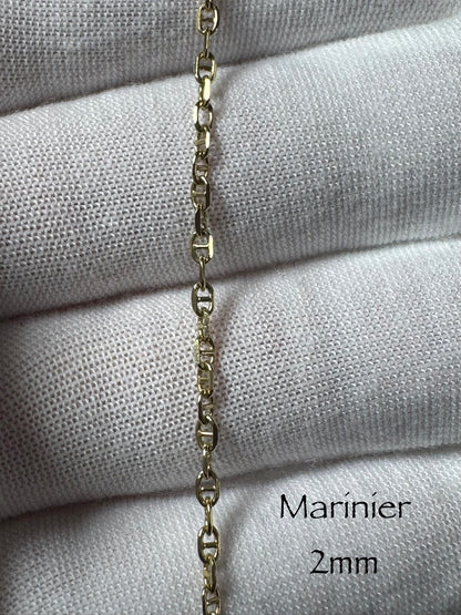 #501 2mm 10k Gold Sailor Anklet