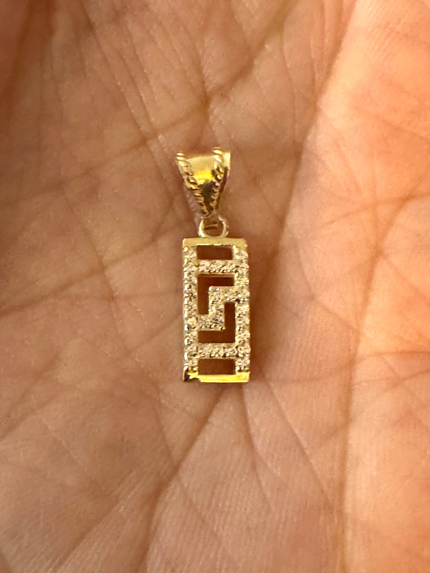 Rectangular Medusa Gold Pendant