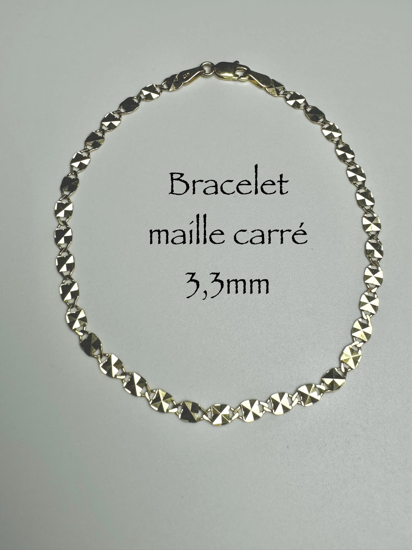 3.3mm gold square mesh bracelet