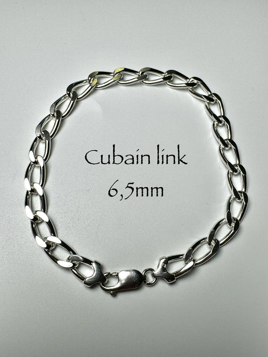 Cuban Link Bracelet 6.5mm in 925 Silver/Sterling Silver