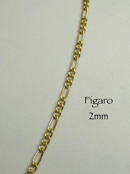 Chaîne Figaro 2 mm en or 10k
