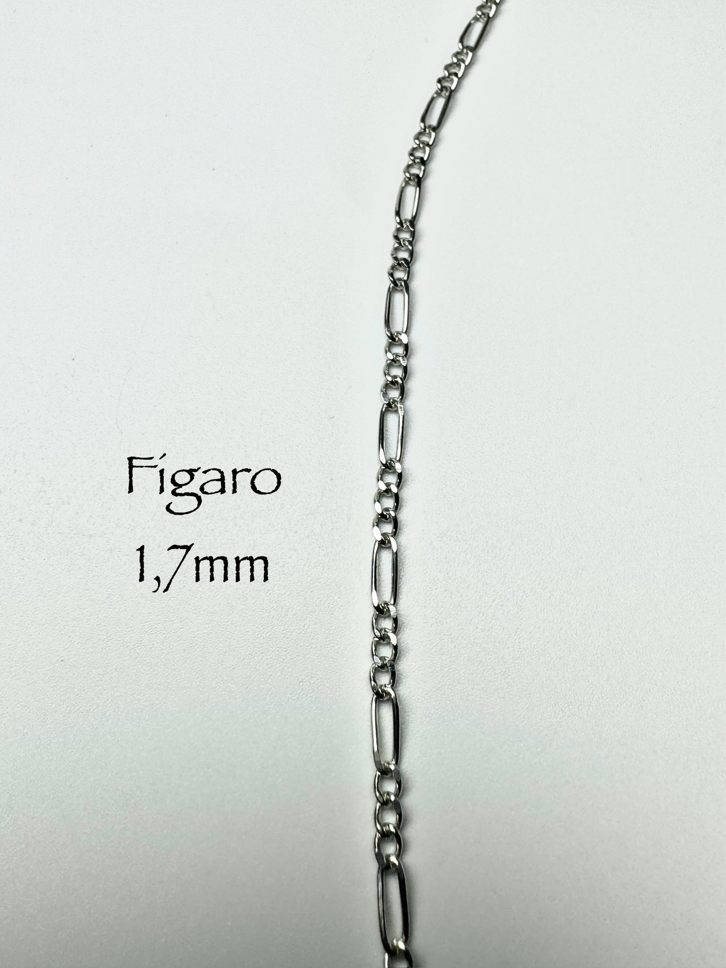 Chaine Figaro 1,7 mm en argent/sterling italien 925