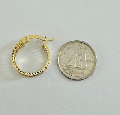 #324 boucles d’oreilles anneaux médusa 2 couleurs 1,5mm en or 10k