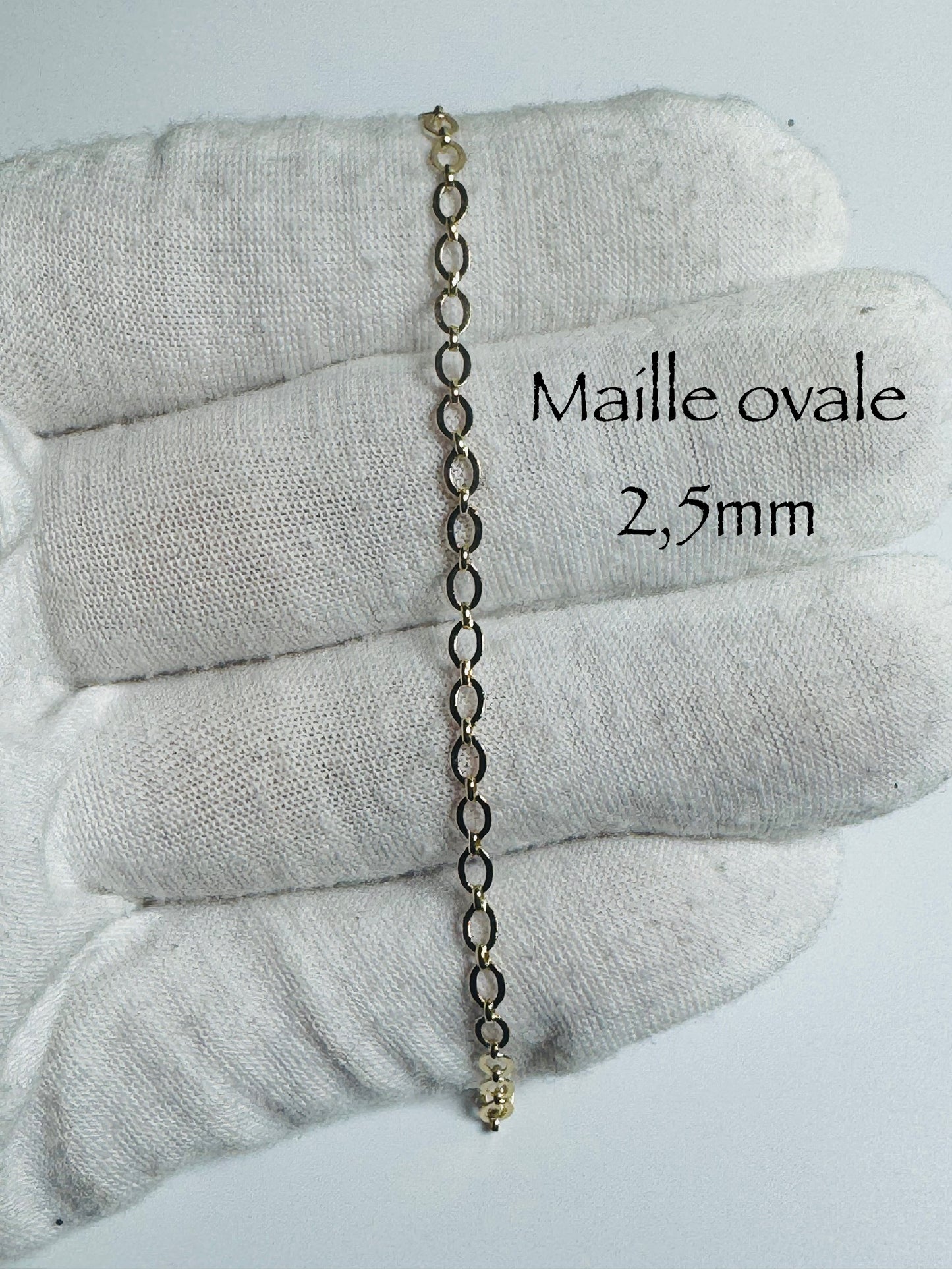 #124 bracelet maille ovale 2,5mm en or 10k