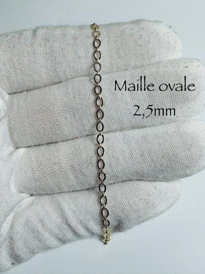 #124 bracelet maille ovale 2,5mm en or 10k