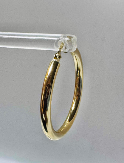 #307 boucles d’oreilles anneaux unies  3mm en or 10k