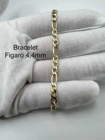#100 Bracelet Figaro 4,4 mm en or 10k