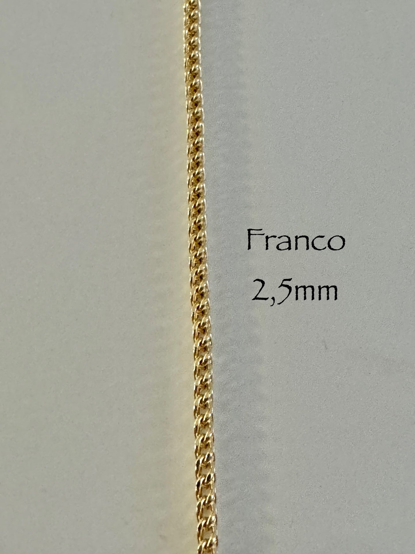 Cadena Franco de 2,5 mm en oro de 10 k