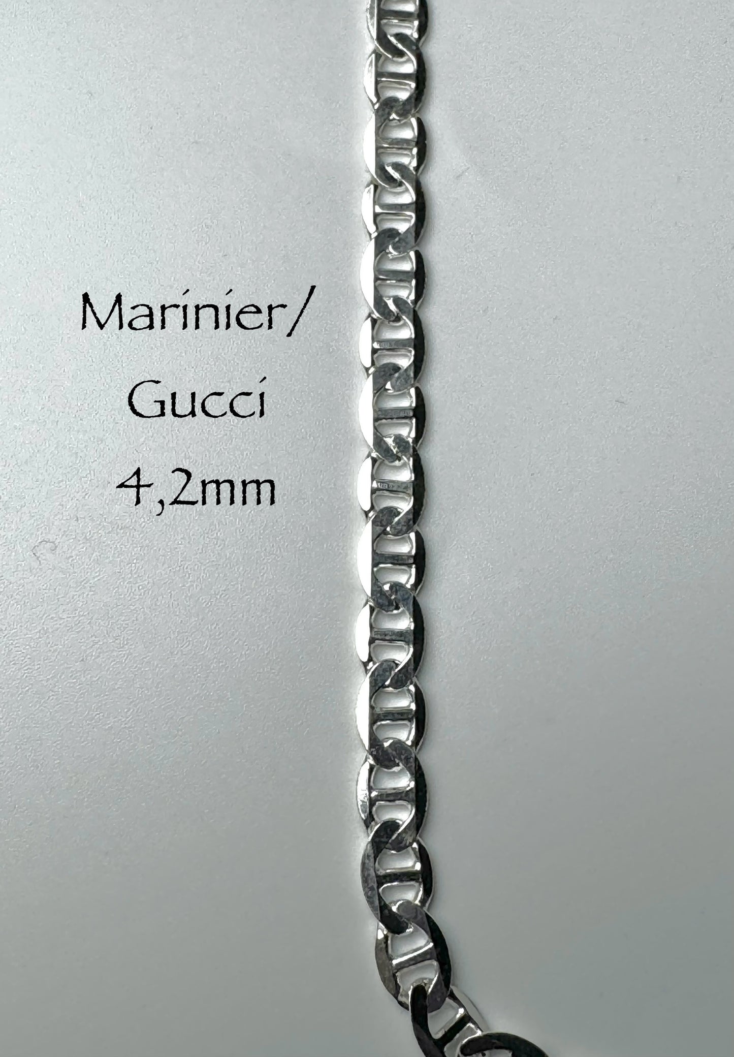 Chaîne marinier/Gucci 4,2 mm en argent/sterling italien 925