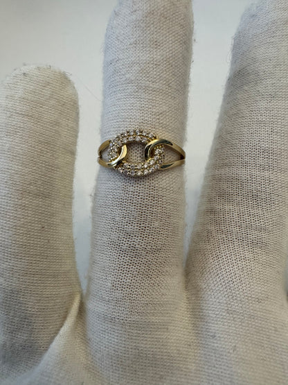 #207 bague ronde avec zircon en or 10k