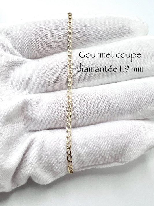 #105 bracelet gourmet avec gravure 1,9mm en or 10k