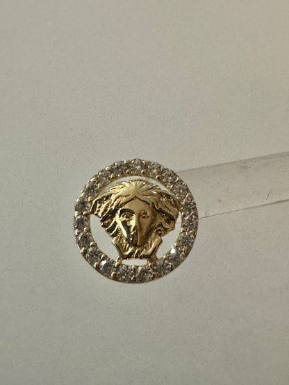 #327 boucles d’oreilles médusa à tige avec zircon en or 10k