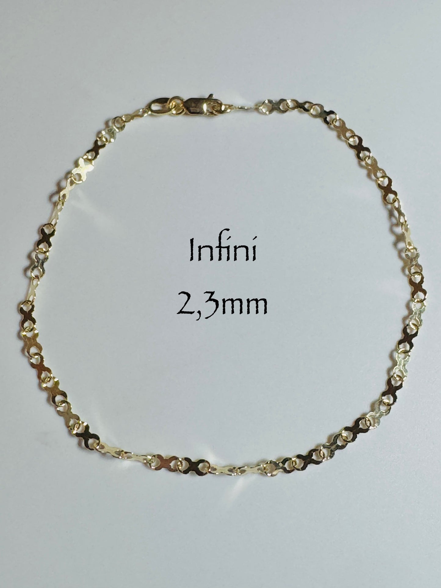 #123 bracelet infini 2,3 mm en or 10k