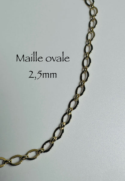 #124 bracelet maille ovale 2,5mm en or 10k
